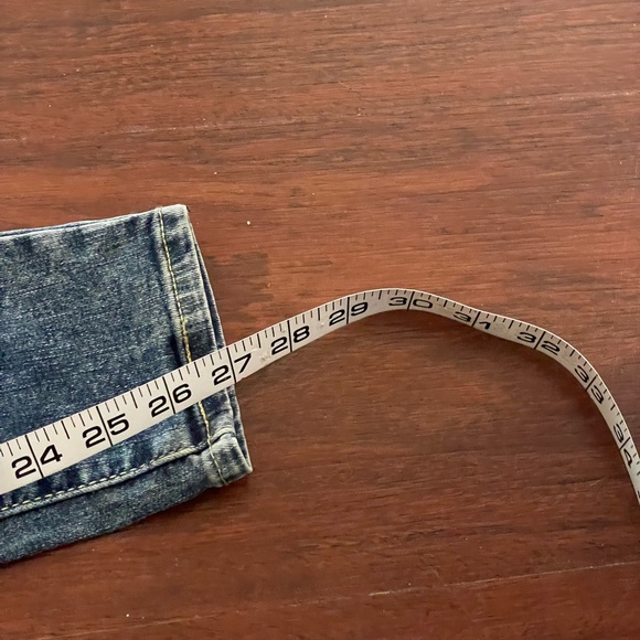 Levis Denizen Ultra High Rise Ankle Jeggings med wash blue jeans sz 5 distressed - Picture 11 of 15